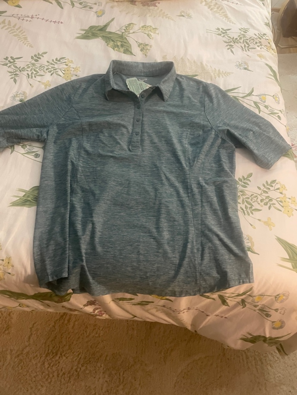Duluth Trading Co Heathered Armachillo Polo Elbow Sleeve NWT size M